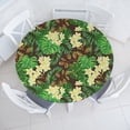 thumbnail image 1 of Ambesonne Tropical Fitted Round Tablecloth, Exotics Monstera Print, 36"- 40" Diameter, Pale Green Avocado Green, 1 of 1