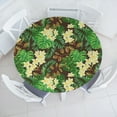 thumbnail image 1 of Ambesonne Tropical Fitted Round Tablecloth, Exotics Monstera Print, 56"- 60" Diameter, Pale Green Avocado Green, 1 of 1