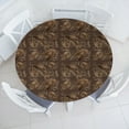 thumbnail image 1 of Ambesonne Tropical Fitted Round Tablecloth, Grunge Leaf Sketch Pattern, 56"- 60" Diameter, Pale Camel Umber, 1 of 5