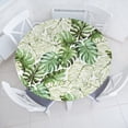 thumbnail image 1 of Ambesonne Tropical Fitted Round Tablecloth, Palm Foliage Watercolor, 36"- 40" Diameter, Pale Reseda Green White, 1 of 1