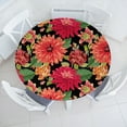 thumbnail image 1 of Ambesonne Tropical Fitted Round Tablecloth, Red Aster Flowers Pattern, 45"- 56" Diameter, Dark Coral and Fern Green, 1 of 1