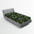 thumbnail image 1 of Ambesonne Tropical Fitted Sheet 2 Pcs Set, Palm Plumeria and Bird, Twin XL, Multicolor, 1 of 3