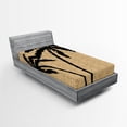 thumbnail image 1 of Ambesonne Tropical Fitted Sheet 2 Pcs Set, Palm Tree Silhouettes, Twin, Pale Brown and Black, 1 of 3