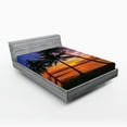 thumbnail image 1 of Ambesonne Tropical Fitted Sheet 2 Pcs Set, Palm Trees Sunset View, Full, Multicolor, 1 of 3
