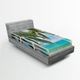 thumbnail image 1 of Ambesonne Tropical Fitted Sheet 2 Pcs Set, Window to the Exotic Beach, Twin XL, Multicolor, 1 of 3