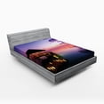 thumbnail image 1 of Ambesonne Tropical Fitted Sheet, Arbor Dramatic Night, Full Size, Purple, 1 of 3
