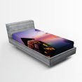 thumbnail image 1 of Ambesonne Tropical Fitted Sheet, Arbor Dramatic Night, Twin XL Size, Purple, 1 of 3