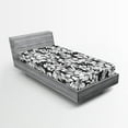 thumbnail image 1 of Ambesonne Tropical Fitted Sheet, Exotic Hibiscus Flower, Twin XL Size, Grey and White, 1 of 2