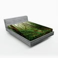 thumbnail image 1 of Ambesonne Tropical Fitted Sheet, Exotic Jungle Forest, Full Size, Green Brown, 1 of 2