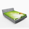 thumbnail image 1 of Ambesonne Tropical Fitted Sheet, Exotic Jungle, Queen Size, Green Yellow, 1 of 3
