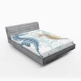thumbnail image 1 of Ambesonne Tropical Fitted Sheet, Fishes in Soft Tones, Full Size, Blue Cream, 1 of 3