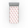 thumbnail image 1 of Ambesonne Tropical Fitted Sheet, Flamingo Drawing Tropical, Twin XL Size, Pale Pink and Eggshell, 1 of 5