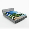 thumbnail image 1 of Ambesonne Tropical Fitted Sheet, Green Colored Window View, Queen Size, Multicolor, 1 of 3
