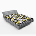 thumbnail image 1 of Ambesonne Tropical Fitted Sheet, Hibiscus Petals Lemons, Queen Size, Multicolor, 1 of 3