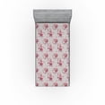 thumbnail image 1 of Ambesonne Tropical Fitted Sheet, Lily Flowers Jungle Botany, Twin XL Size, Pink Mauve Eggshell, 1 of 5