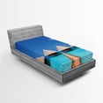 thumbnail image 1 of Ambesonne Tropical Fitted Sheet, Maldives Clear Waters, Twin Size, Turquoise Azure Blue, 1 of 2