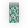 thumbnail image 1 of Ambesonne Tropical Fitted Sheet, Monstera Silhouette Plot, Twin Size, Pale Petrol Blue Grey, 1 of 5
