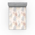thumbnail image 1 of Ambesonne Tropical Fitted Sheet, Monsteras Brush Strokes, California King, Pale Mustard Grey, 1 of 5