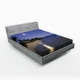 thumbnail image 1 of Ambesonne Tropical Fitted Sheet, Moonlight Hawaii Sea, Full Size, Navy Sand, 1 of 2
