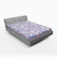 thumbnail image 1 of Ambesonne Tropical Fitted Sheet, Palm Leaves Soft Tones, Full Size, Pale Pink Blue Cream, 1 of 2