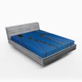 thumbnail image 1 of Ambesonne Tropical Fitted Sheet, Palms Summertime, Full Size, Green Blue, 1 of 2