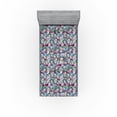 thumbnail image 1 of Ambesonne Tropical Fitted Sheet, Pastel Exotic Foliage Art, Twin Size, Soft Pink and Cadet Blue, 1 of 5