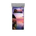 thumbnail image 1 of Ambesonne Tropical Fitted Sheet & Pillow Sham Set, Arbor Dramatic Night, Twin, Purple, 1 of 2
