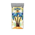 thumbnail image 1 of Ambesonne Tropical Fitted Sheet & Pillow Sham Set, Cartoon Island Sunset, Twinxl, Blue Orange, 1 of 2