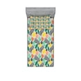 thumbnail image 1 of Ambesonne Tropical Fitted Sheet & Pillow Sham Set, Exotic Botanical Elements, Twinxl, Multicolor, 1 of 2