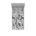 thumbnail image 1 of Ambesonne Tropical Fitted Sheet & Pillow Sham Set, Exotic Hibiscus Flower, Twin, Grey and White, 1 of 2