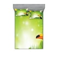 thumbnail image 1 of Ambesonne Tropical Fitted Sheet & Pillow Sham Set, Exotic Jungle, Queen, Green Yellow, 1 of 2