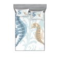 thumbnail image 1 of Ambesonne Tropical Fitted Sheet & Pillow Sham Set, Fishes in Soft Tones, Queen, Blue Cream, 1 of 2