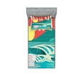 thumbnail image 1 of Ambesonne Tropical Fitted Sheet & Pillow Sham Set, Hawaii Holiday Coast, Twin, Sand Teal, 1 of 2