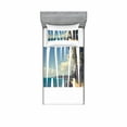 thumbnail image 1 of Ambesonne Tropical Fitted Sheet & Pillow Sham Set, Hawaii Themed, Twinxl, Blue Green, 1 of 3