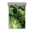thumbnail image 1 of Ambesonne Tropical Fitted Sheet & Pillow Sham Set, Idyllic Spring Jungle, Queen, Green Brown, 1 of 2