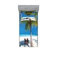 thumbnail image 1 of Ambesonne Tropical Fitted Sheet & Pillow Sham Set, Island Palms Sunbeds, Twinxl, Green Blue White, 1 of 3