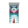 thumbnail image 1 of Ambesonne Tropical Fitted Sheet & Pillow Sham Set, Kayak Adventure, Twinxl, Multicolor, 1 of 2