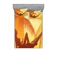 thumbnail image 1 of Ambesonne Tropical Fitted Sheet & Pillow Sham Set, Majestic Sunset View, Full, Burnt Orange, 1 of 2