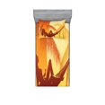 thumbnail image 1 of Ambesonne Tropical Fitted Sheet & Pillow Sham Set, Majestic Sunset View, Twinxl, Burnt Orange, 1 of 2
