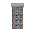 thumbnail image 1 of Ambesonne Tropical Fitted Sheet & Pillow Sham Set, Ornamental Jungle Elements, Twin, Multicolor, 1 of 3