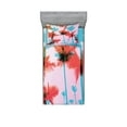 thumbnail image 1 of Ambesonne Tropical Fitted Sheet & Pillow Sham Set, Palm Tree Silhouettes, Twinxl, Dark Coral Turquoise, 1 of 2