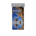 thumbnail image 1 of Ambesonne Tropical Fitted Sheet & Pillow Sham Set, Palm Trees Calm Ocean, Twinxl, Blue Brown, 1 of 2