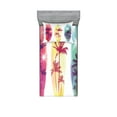 thumbnail image 1 of Ambesonne Tropical Fitted Sheet & Pillow Sham Set, Palm Trees Seagulls, Twinxl, Pale Yellow Fuchsia, 1 of 2