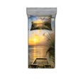 thumbnail image 1 of Ambesonne Tropical Fitted Sheet & Pillow Sham Set, Palms Sunset Scenery, Twinxl, Multicolor, 1 of 2