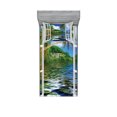 thumbnail image 1 of Ambesonne Tropical Fitted Sheet & Pillow Sham Set, Sea Palms Exotic Village, Twin, Green and Sea Blue, 1 of 2