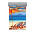 thumbnail image 1 of Ambesonne Tropical Fitted Sheet & Pillow Sham Set, Sea of Thailand Beach, Queen, Orange Blue, 1 of 2