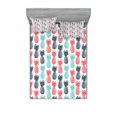 thumbnail image 1 of Ambesonne Tropical Fitted Sheet & Pillow Sham Set, Stamped Minimal Backdrop, Full, Turquoise White Coral, 1 of 2