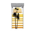 thumbnail image 1 of Ambesonne Tropical Fitted Sheet & Pillow Sham Set, Summer Holiday Graphic, Twinxl, Apricot Yellow Black, 1 of 3