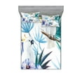 thumbnail image 1 of Ambesonne Tropical Fitted Sheet & Pillow Sham Set, Watercolor Parrot Palm, Queen, Multicolor, 1 of 2