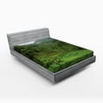 thumbnail image 1 of Ambesonne Tropical Fitted Sheet, Rice Paddies, Full Size, Green, 1 of 2